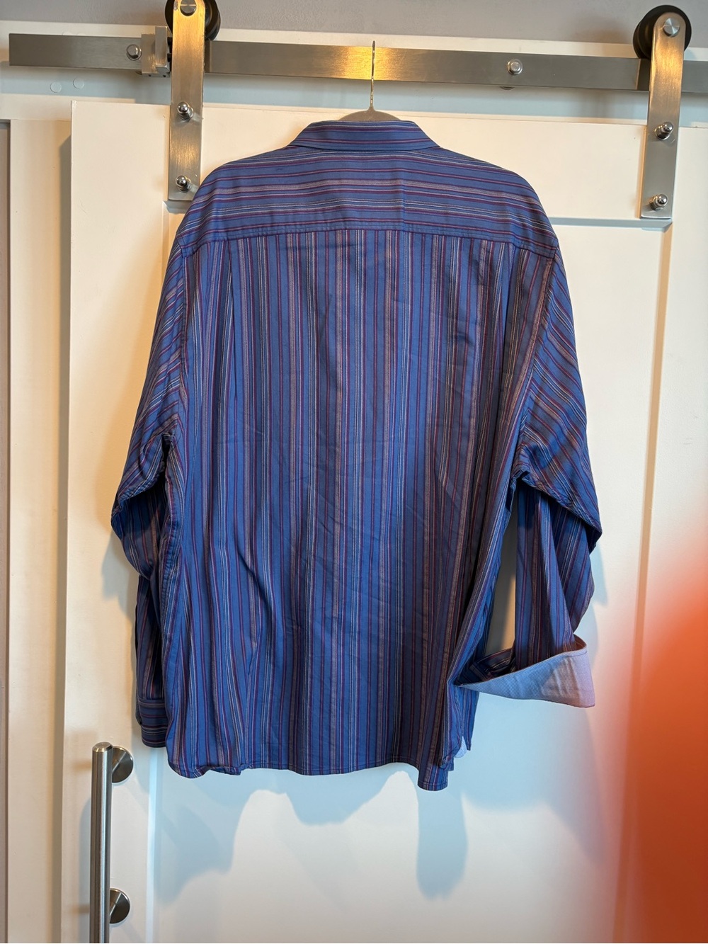 Tommy Bahama Men's Striped Blue Long-Sleeve Dress Shirt - Classic Collar - Picture 2 of 8